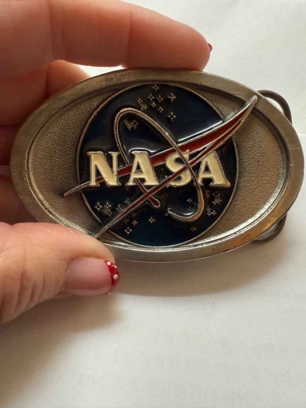 NASA American Soul New York City made in America Silver & Blue Oval Belt Buckle - Picture 8 of 13